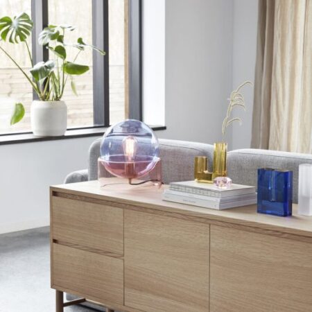 Hübsch bordlampe glas blå rosa - Aisen møbler